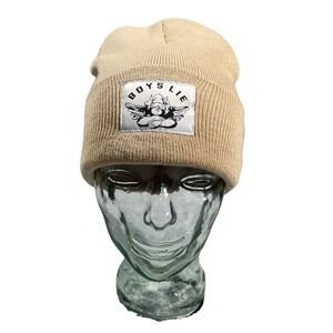 Boys Lie Vanilla Brown Beanie Knit Hat Acrylic Hipster Streetwear Winter Warm
